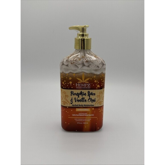Hempz Pumpkin Spice & Vanilla Chai Herbal Body Moisturizer 17 oz Limited Edition - Picture 1 of 5